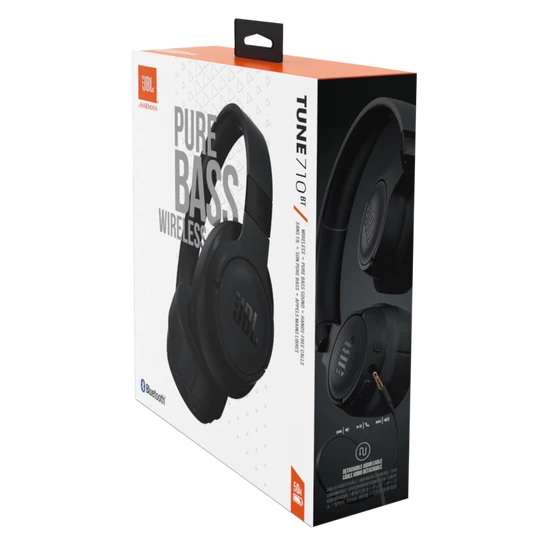 JBL Tune 710BT Wireless Over-Ear - Bluetooth Headphones with Microphone, 50H Battery, Hands-Free Calls, Portable (Black)