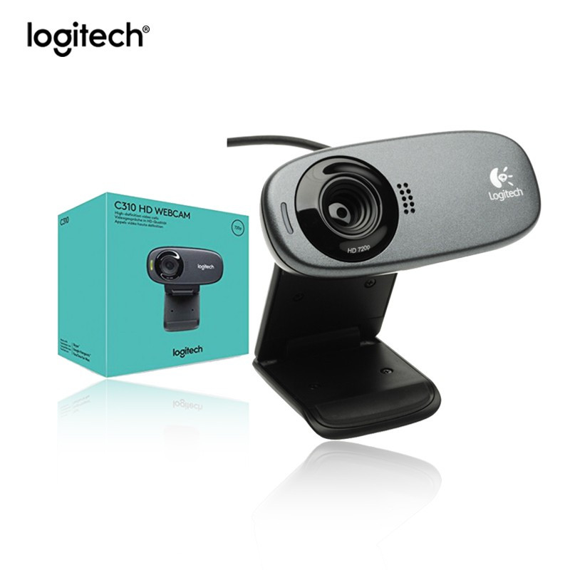 Logitech C310 HD Webcam, 720p/30fps, Widescreen HD Video Calling, HD Light Correction, Noise-Reducing Mic, For Skype, FaceTime, Hangouts, WebEx, PC/Mac/Laptop/Macbook/Tablet - Black