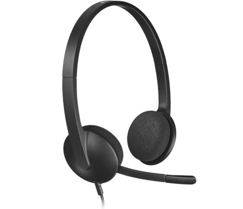 Logitech H340 Stereo Wired Over Ear Headphones With Mic With Noise-Cancelling, Usb, Pc/Mac/Laptop - Black