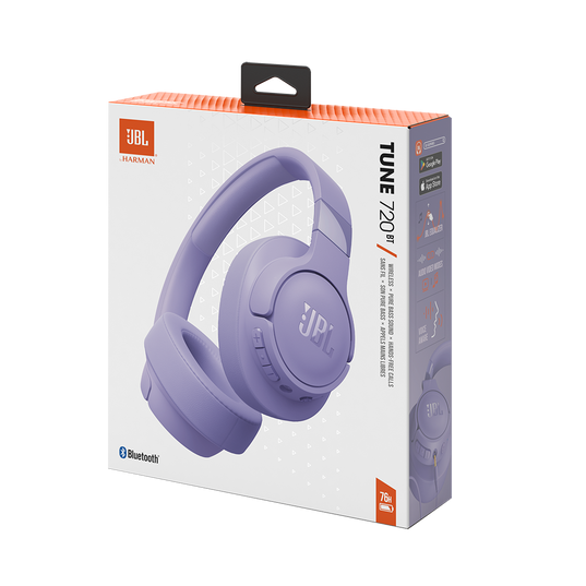 JBL Tune 720BT Wireless On-Ear Headphones with JBL Pure Bass Sound, Bluetooth 5.3, Hands-Free Calls, Audio Cable and 76-Hour Battery Life, Black