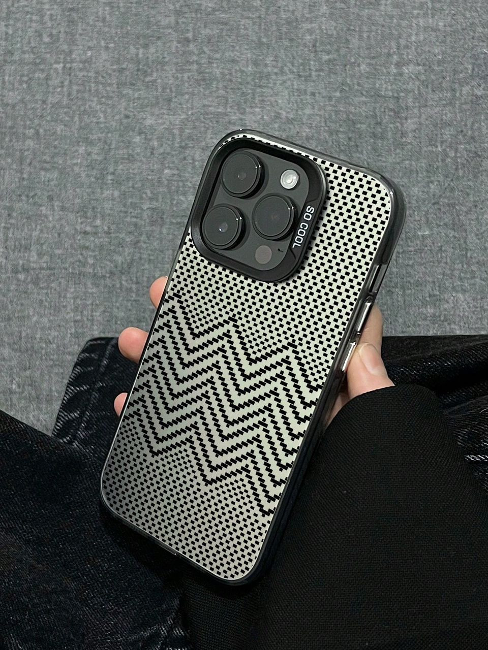 blackgrid wave texture pattern IMD anti-fall phone case