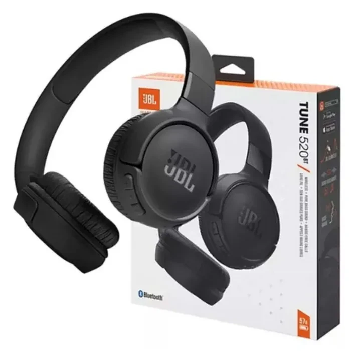 JBL Tune 520BT Wireless On-Ear Headphones with JBL Pure Bass Sound, Bluetooth 5.3, Hands-Free Calls and 57-Hour Battery Life, Black