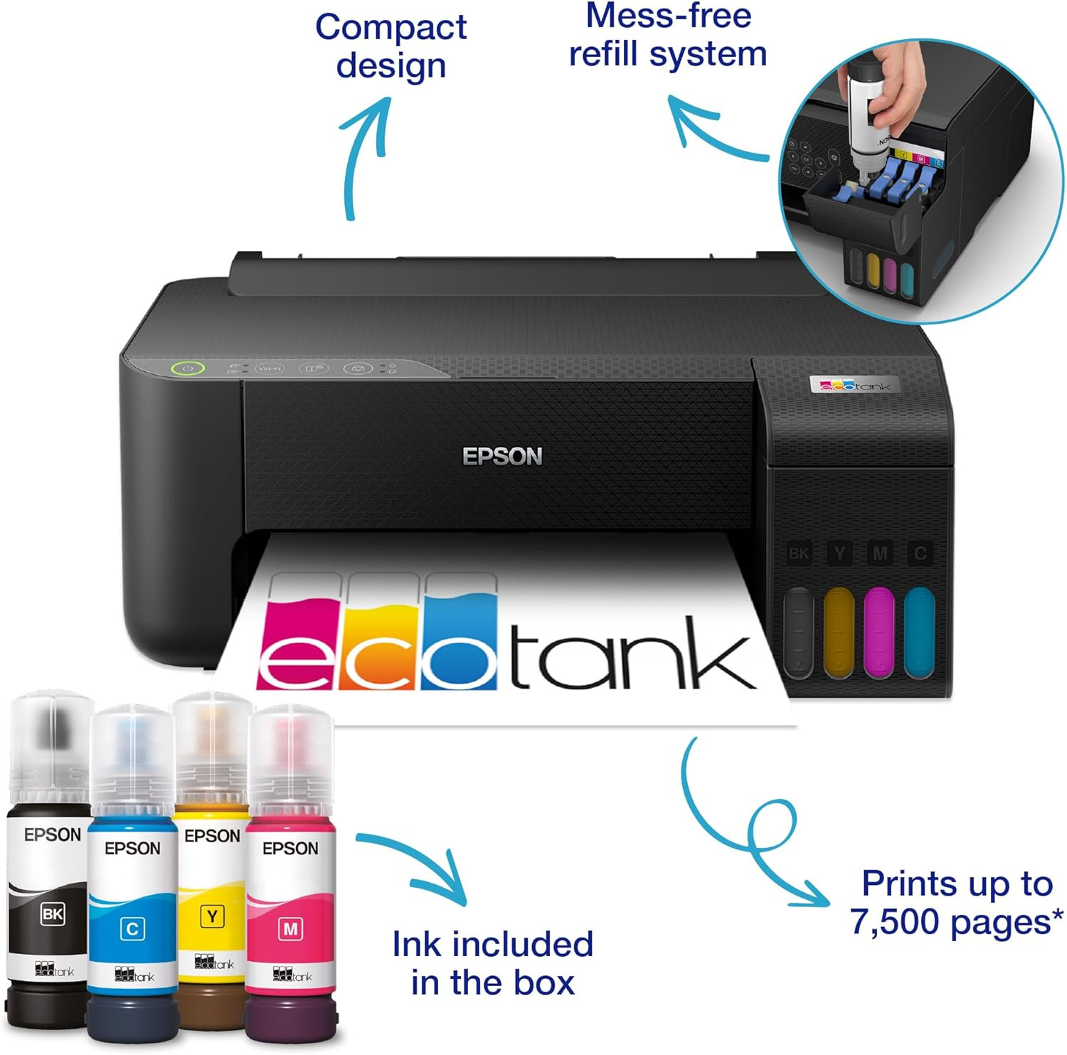 Epson EcoTank l3210 A4 Single Function Wi-Fi Ink Tank Printer