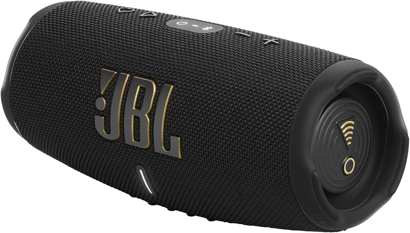 JBL Charge 5 WiFi and Bluetooth Speaker with up to 20 hours Battery Life, Waterproof and Dustproof, in Black